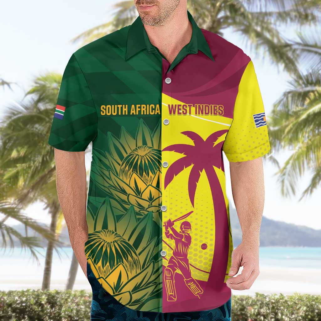 South Africa West Indies Cricket Custom Hawaiian Shirt Proteas Windies Together - Wonder Print Shop