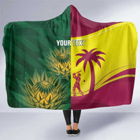 South Africa West Indies Cricket Custom Hooded Blanket Proteas Windies Together - Wonder Print Shop