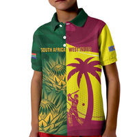 South Africa West Indies Cricket Custom Kid Polo Shirt Proteas Windies Together - Wonder Print Shop