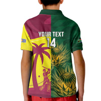 South Africa West Indies Cricket Custom Kid Polo Shirt Proteas Windies Together - Wonder Print Shop