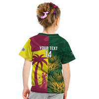 South Africa West Indies Cricket Custom Kid T Shirt Proteas Windies Together - Wonder Print Shop