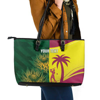 South Africa West Indies Cricket Custom Leather Tote Bag Proteas Windies Together - Wonder Print Shop