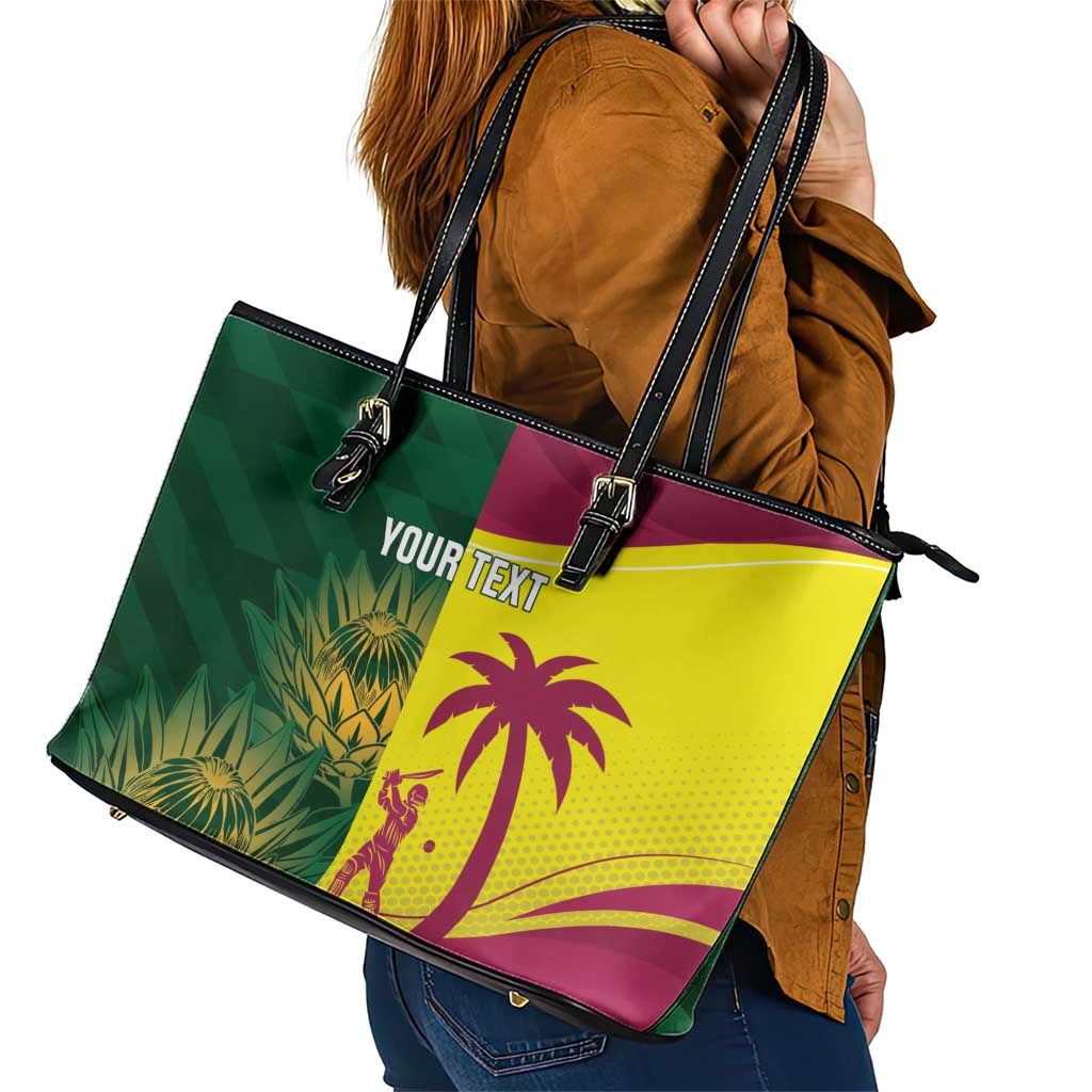 South Africa West Indies Cricket Custom Leather Tote Bag Proteas Windies Together - Wonder Print Shop
