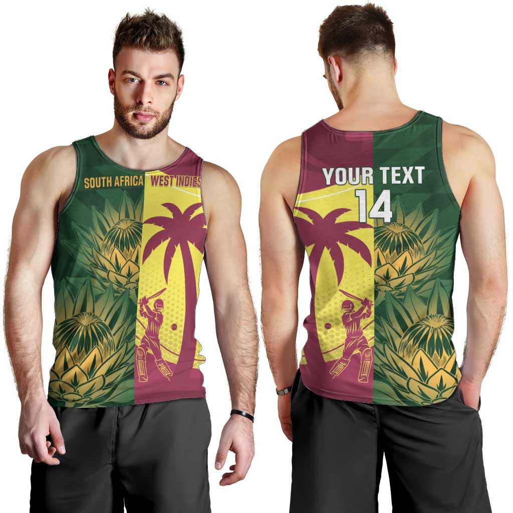 South Africa West Indies Cricket Custom Men Tank Top Proteas Windies Together - Wonder Print Shop