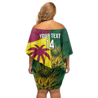 South Africa West Indies Cricket Custom Off Shoulder Short Dress Proteas Windies Together - Wonder Print Shop