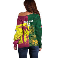 South Africa West Indies Cricket Custom Off Shoulder Sweater Proteas Windies Together - Wonder Print Shop