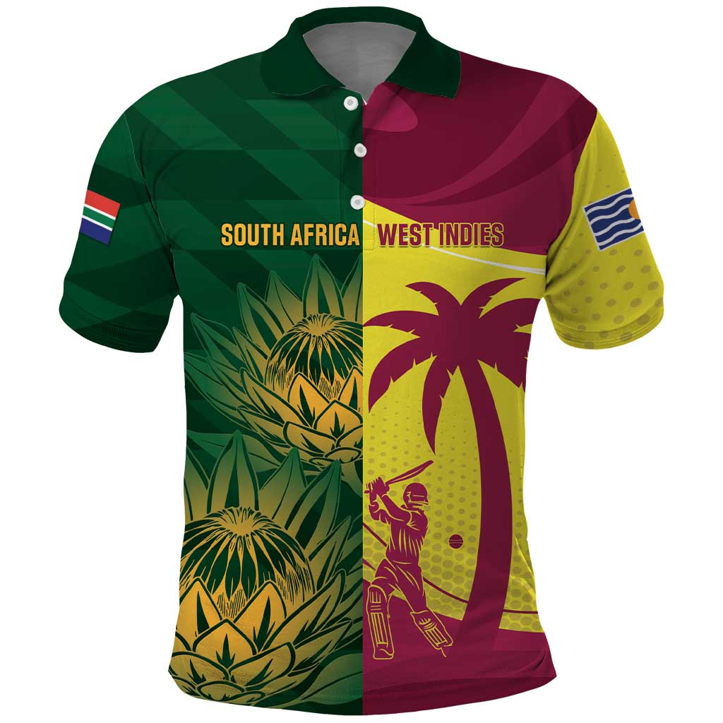 South Africa West Indies Cricket Custom Polo Shirt Proteas Windies Together - Wonder Print Shop