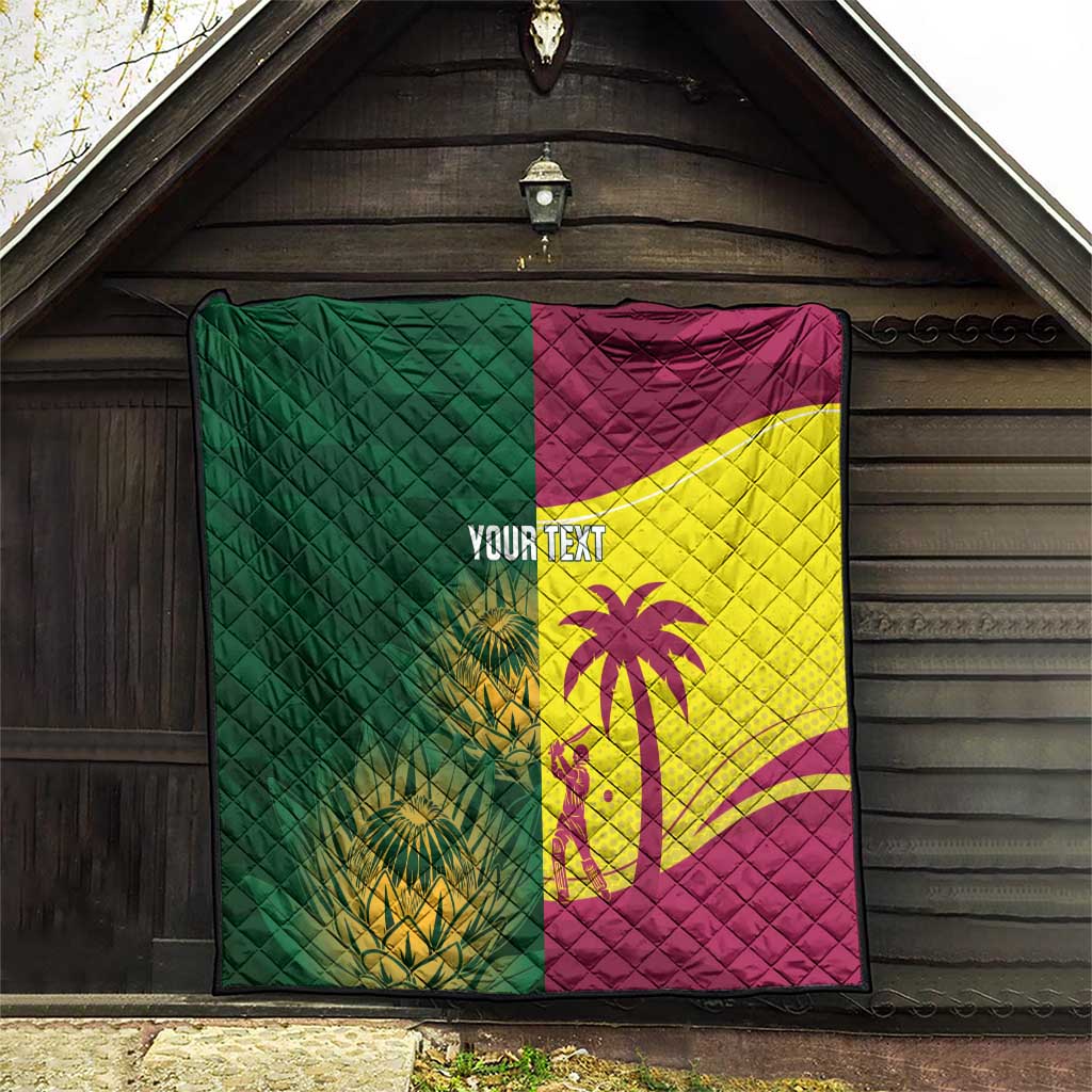 South Africa West Indies Cricket Custom Quilt Proteas Windies Together - Wonder Print Shop