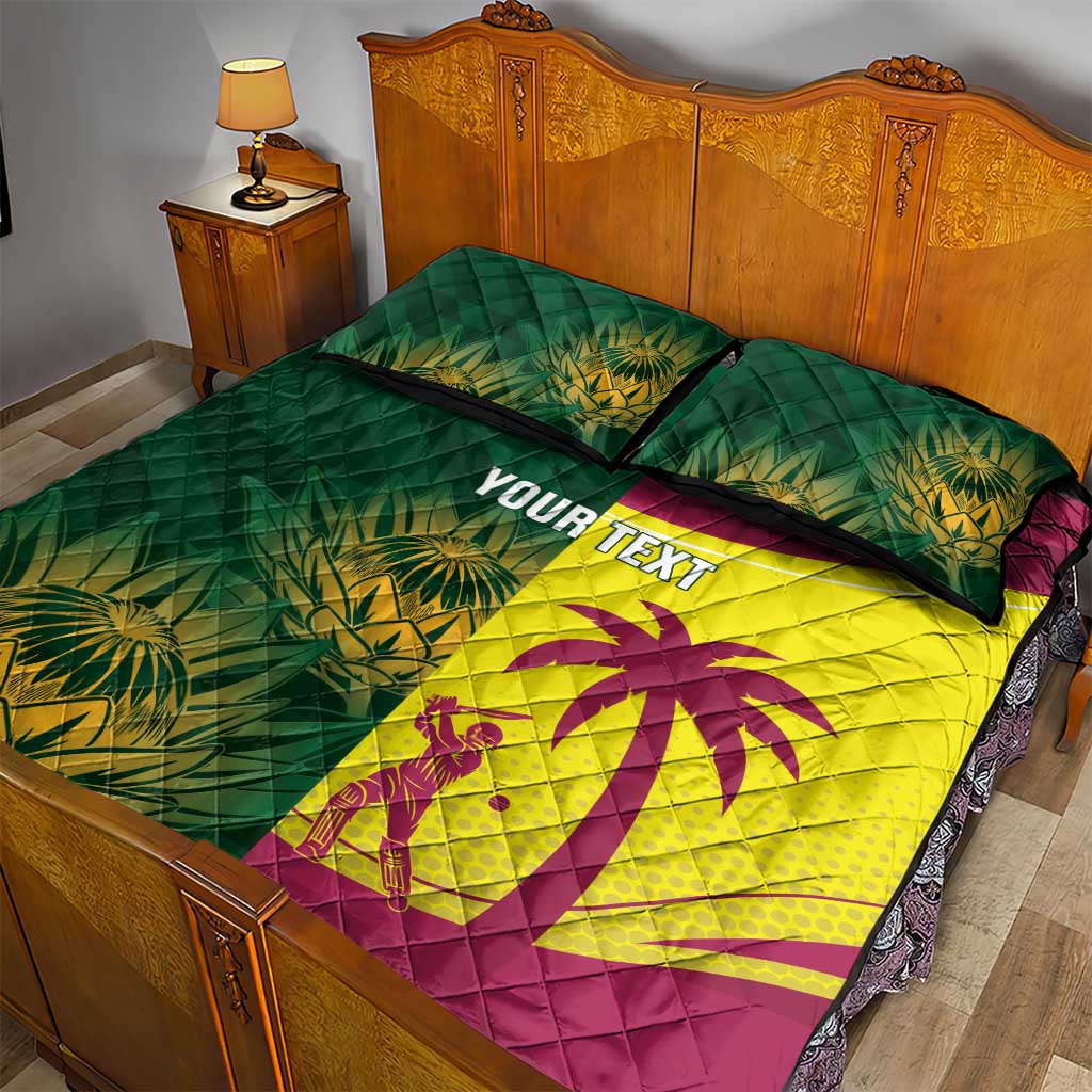 South Africa West Indies Cricket Custom Quilt Bed Set Proteas Windies Together - Wonder Print Shop