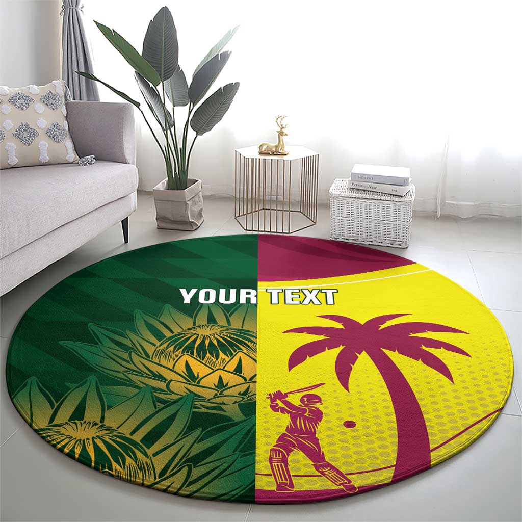 South Africa West Indies Cricket Custom Round Carpet Proteas Windies Together - Wonder Print Shop