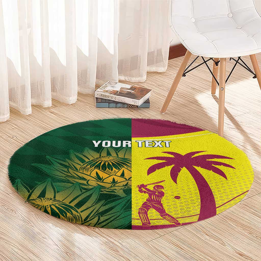 South Africa West Indies Cricket Custom Round Carpet Proteas Windies Together - Wonder Print Shop