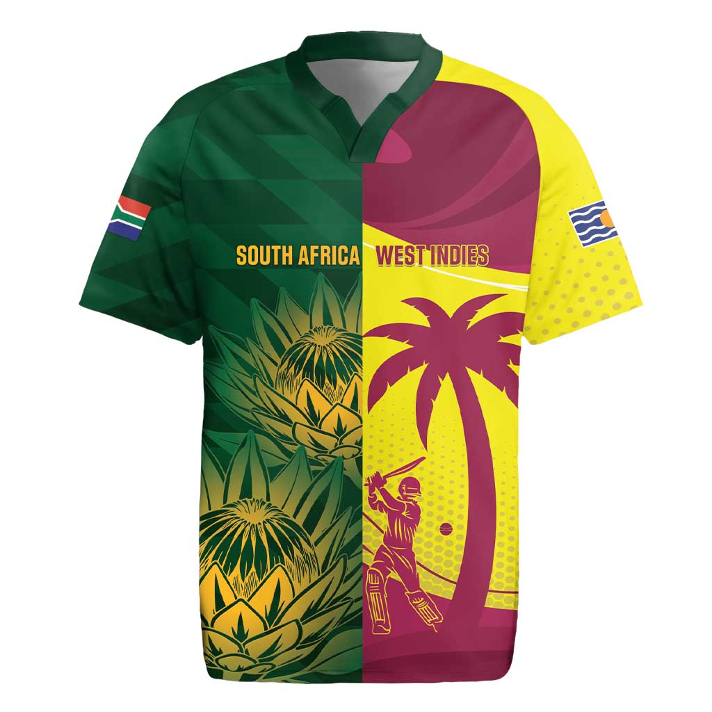South Africa West Indies Cricket Custom Rugby Jersey Proteas Windies Together - Wonder Print Shop