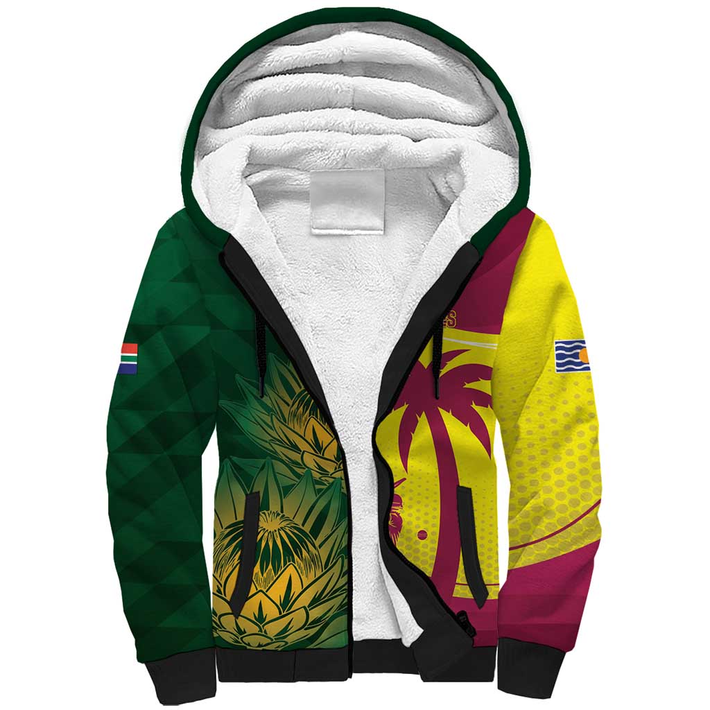 South Africa West Indies Cricket Custom Sherpa Hoodie Proteas Windies Together - Wonder Print Shop
