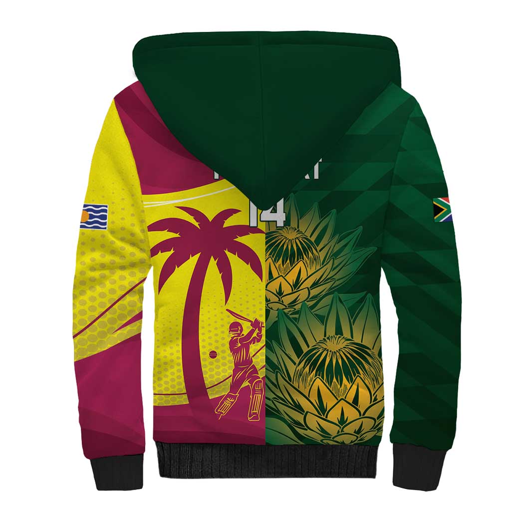 South Africa West Indies Cricket Custom Sherpa Hoodie Proteas Windies Together - Wonder Print Shop