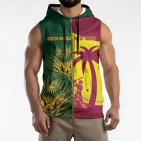 South Africa West Indies Cricket Custom Sleeveless Zip Hoodie Proteas Windies Together - Wonder Print Shop