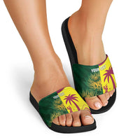 South Africa West Indies Cricket Custom Slide Sandals Proteas Windies Together - Wonder Print Shop