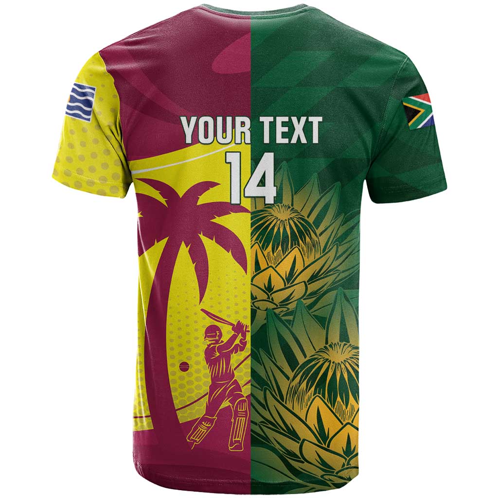 South Africa West Indies Cricket Custom T Shirt Proteas Windies Together - Wonder Print Shop