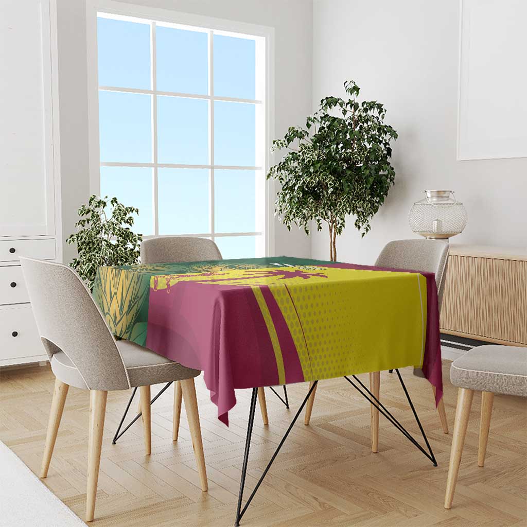 South Africa West Indies Cricket Custom Tablecloth Proteas Windies Together - Wonder Print Shop