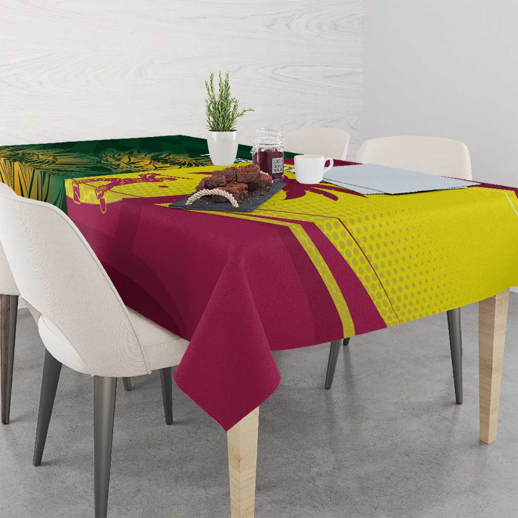 South Africa West Indies Cricket Custom Tablecloth Proteas Windies Together - Wonder Print Shop