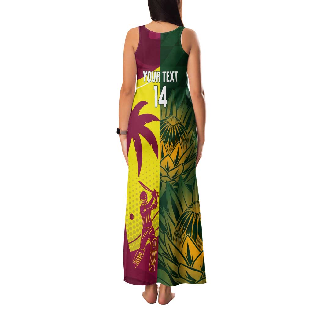 South Africa West Indies Cricket Custom Tank Maxi Dress Proteas Windies Together - Wonder Print Shop