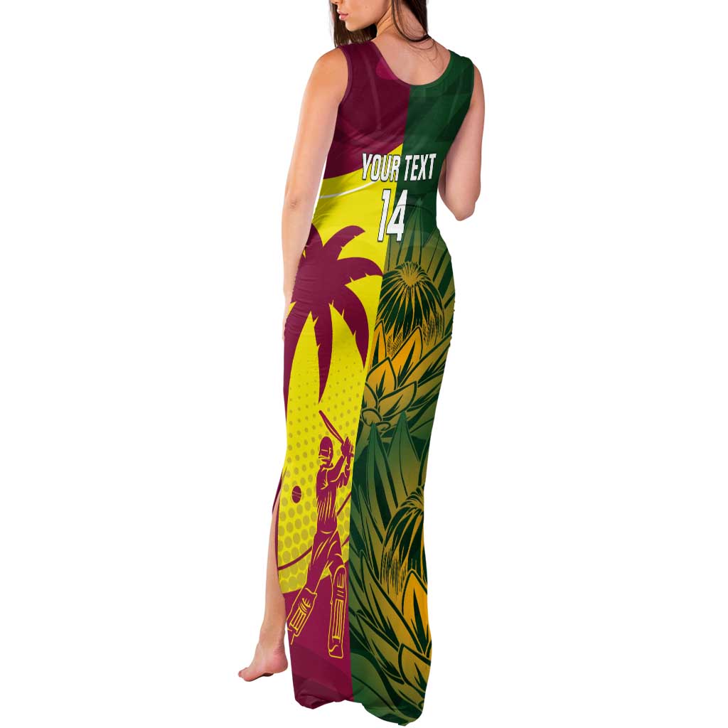 South Africa West Indies Cricket Custom Tank Maxi Dress Proteas Windies Together - Wonder Print Shop