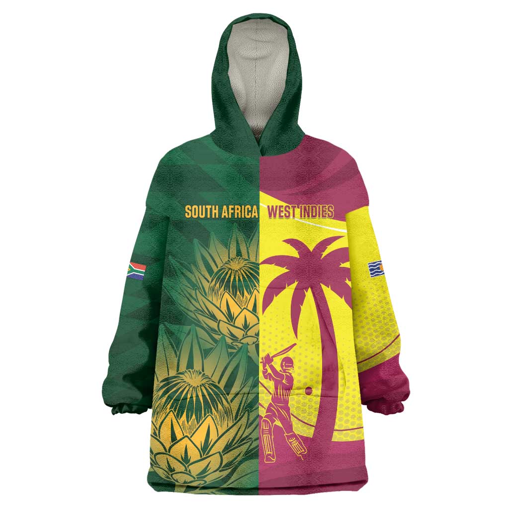 South Africa West Indies Cricket Custom Wearable Blanket Hoodie Proteas Windies Together - Wonder Print Shop