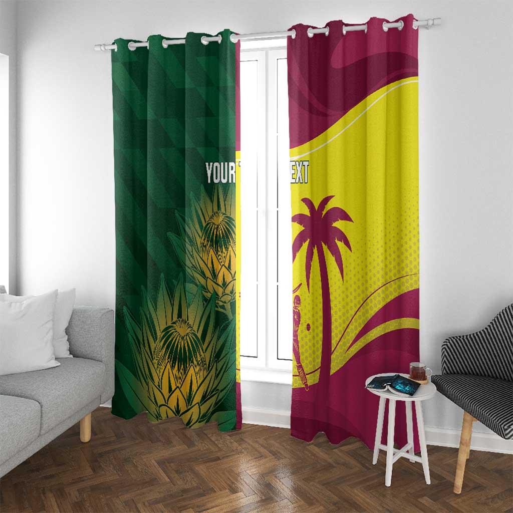 South Africa West Indies Cricket Custom Window Curtain Proteas Windies Together - Wonder Print Shop
