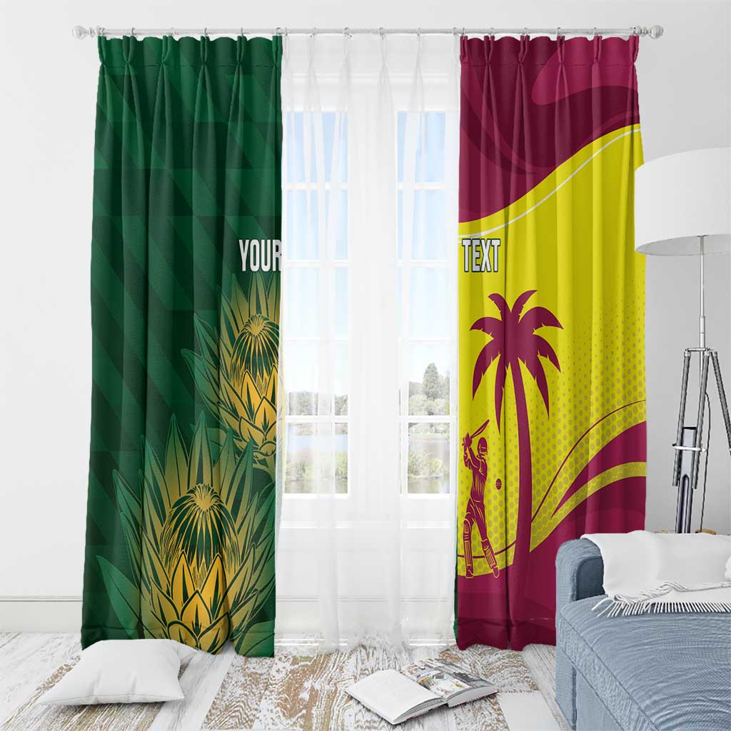 South Africa West Indies Cricket Custom Window Curtain Proteas Windies Together - Wonder Print Shop
