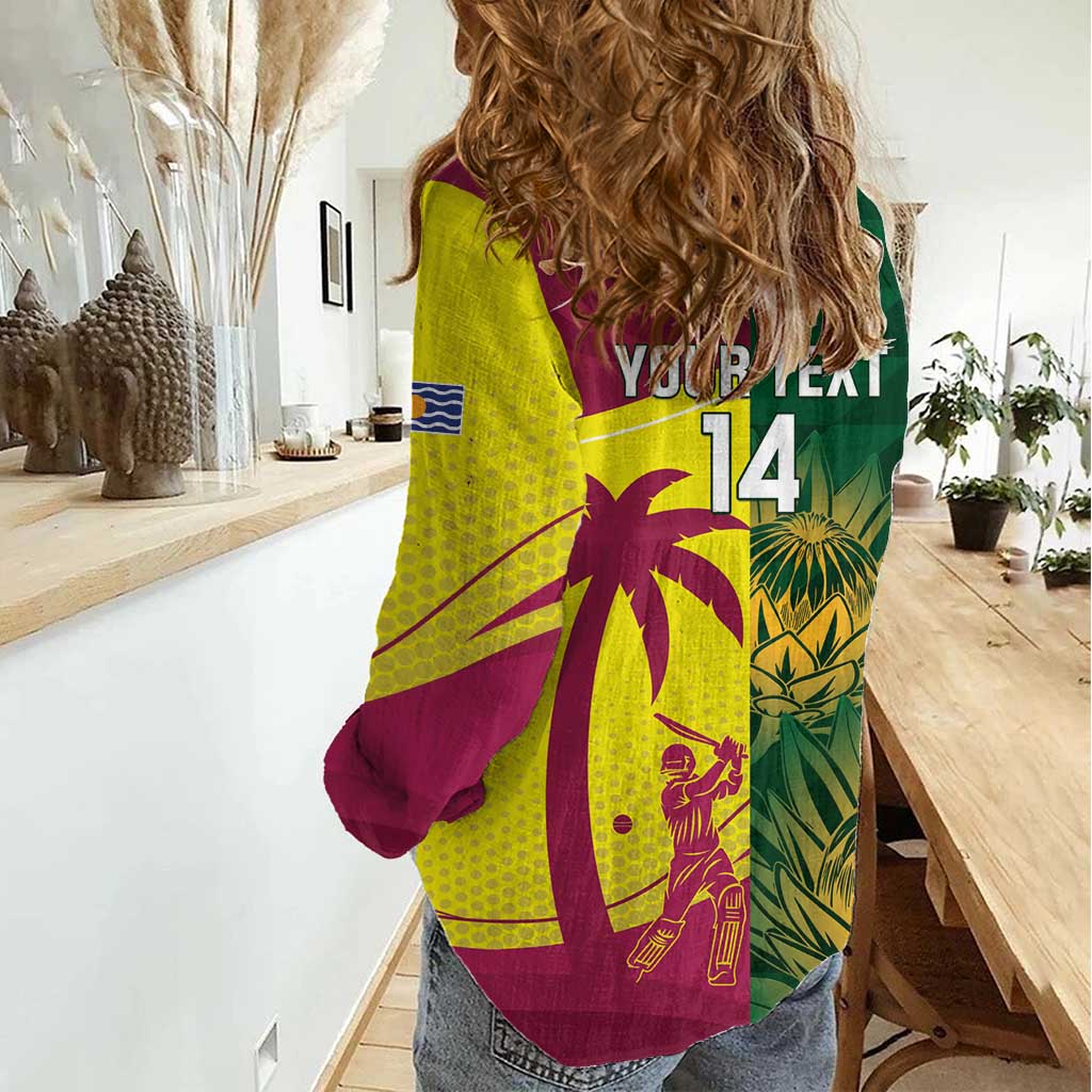 South Africa West Indies Cricket Custom Women Casual Shirt Proteas Windies Together - Wonder Print Shop