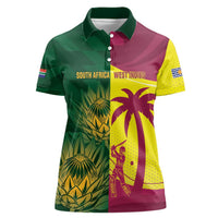 South Africa West Indies Cricket Custom Women Polo Shirt Proteas Windies Together - Wonder Print Shop