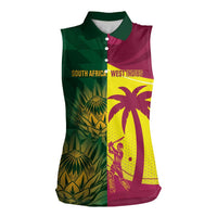 South Africa West Indies Cricket Custom Women Sleeveless Polo Shirt Proteas Windies Together - Wonder Print Shop