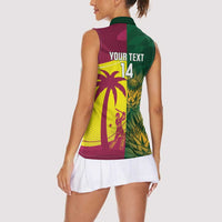 South Africa West Indies Cricket Custom Women Sleeveless Polo Shirt Proteas Windies Together - Wonder Print Shop