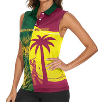 South Africa West Indies Cricket Custom Women Sleeveless Polo Shirt Proteas Windies Together - Wonder Print Shop