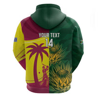 South Africa West Indies Cricket Custom Zip Hoodie Proteas Windies Together - Wonder Print Shop