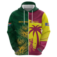 South Africa West Indies Cricket Custom Zip Hoodie Proteas Windies Together - Wonder Print Shop