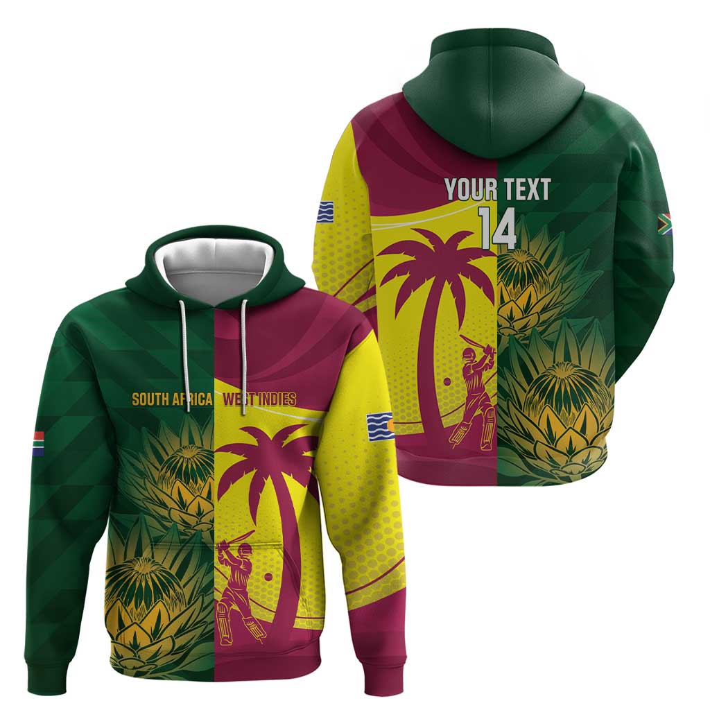 South Africa West Indies Cricket Custom Zip Hoodie Proteas Windies Together - Wonder Print Shop