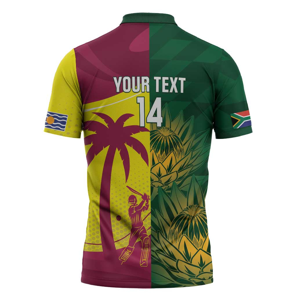 South Africa West Indies Cricket Custom Zipper Polo Shirt Proteas Windies Together - Wonder Print Shop