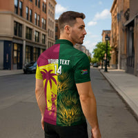 South Africa West Indies Cricket Custom Zipper Polo Shirt Proteas Windies Together - Wonder Print Shop