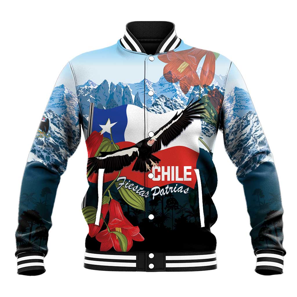 Chile Fiestas Patrias Baseball Jacket Andean Condor Andes Mountains - Wonder Print Shop