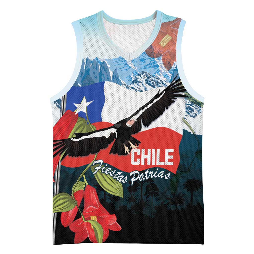 Chile Fiestas Patrias Basketball Jersey Andean Condor Andes Mountains - Wonder Print Shop