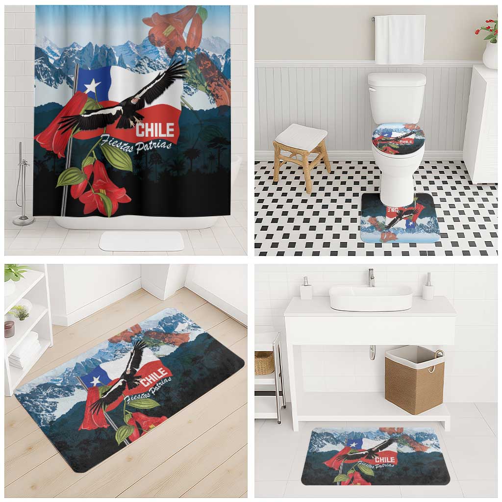 Chile Fiestas Patrias Bathroom Set Andean Condor Andes Mountains - Wonder Print Shop