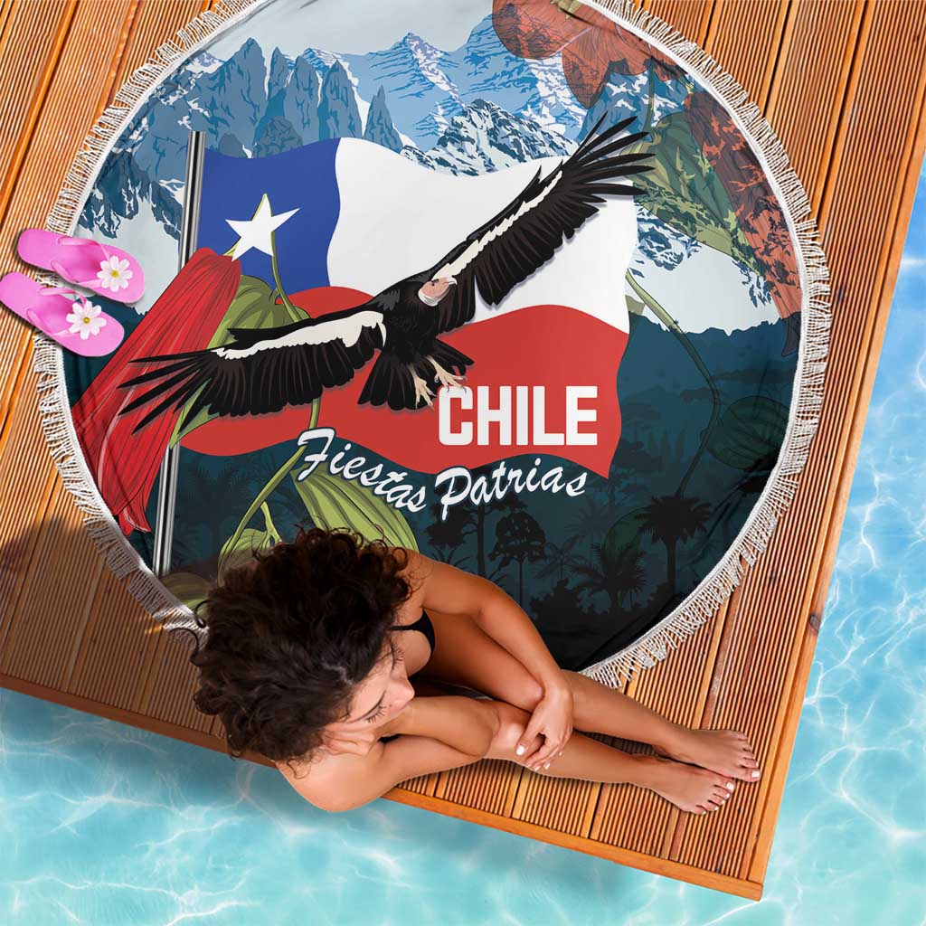 Chile Fiestas Patrias Beach Blanket Andean Condor Andes Mountains - Wonder Print Shop