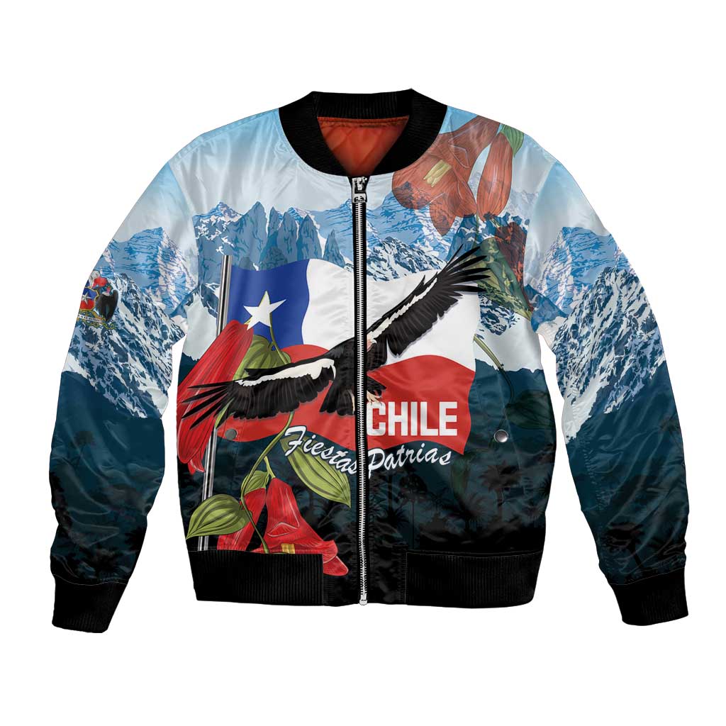 Chile Fiestas Patrias Bomber Jacket Andean Condor Andes Mountains - Wonder Print Shop
