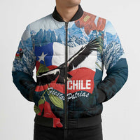 Chile Fiestas Patrias Bomber Puffer Jacket Andean Condor Andes Mountains - Wonder Print Shop
