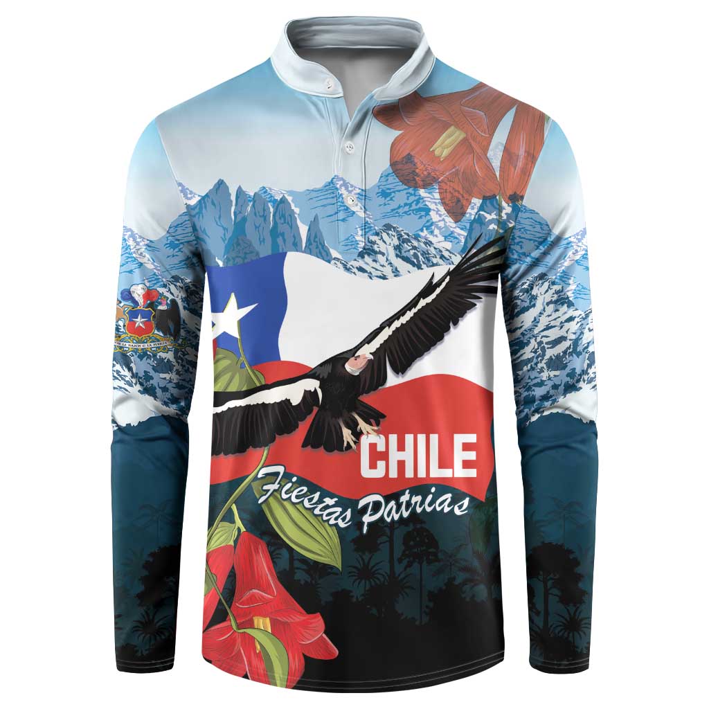Chile Fiestas Patrias Button Sweatshirt Andean Condor Andes Mountains - Wonder Print Shop
