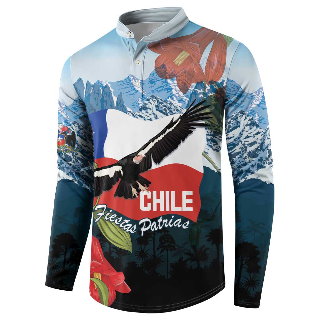 Chile Fiestas Patrias Button Sweatshirt Andean Condor Andes Mountains - Wonder Print Shop