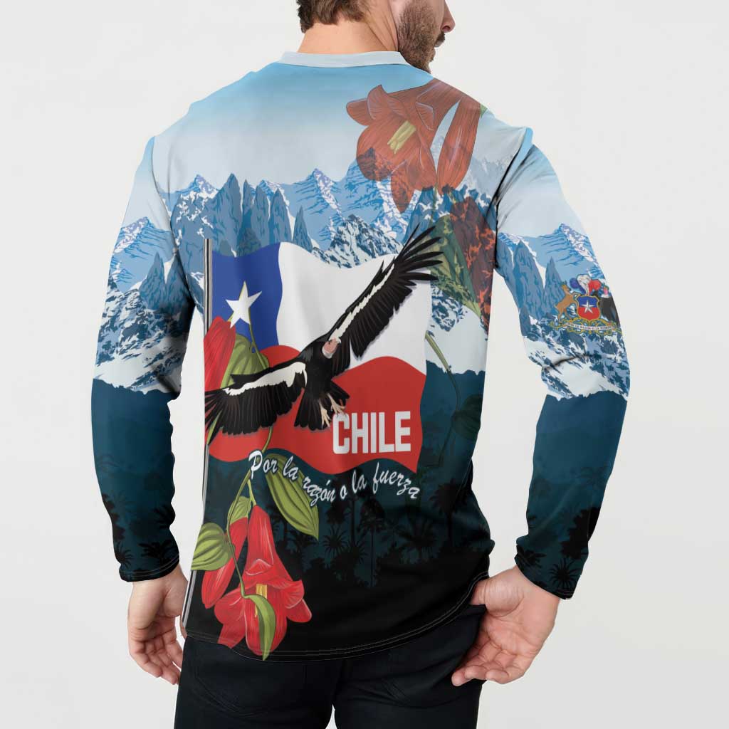 Chile Fiestas Patrias Button Sweatshirt Andean Condor Andes Mountains - Wonder Print Shop