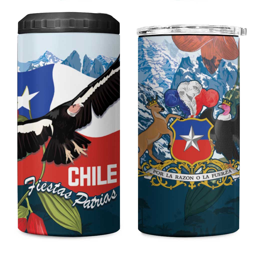 Chile Fiestas Patrias 4 in 1 Can Cooler Tumbler Andean Condor Andes Mountains - Wonder Print Shop