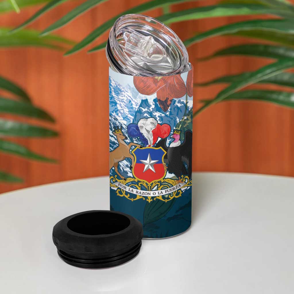 Chile Fiestas Patrias 4 in 1 Can Cooler Tumbler Andean Condor Andes Mountains - Wonder Print Shop