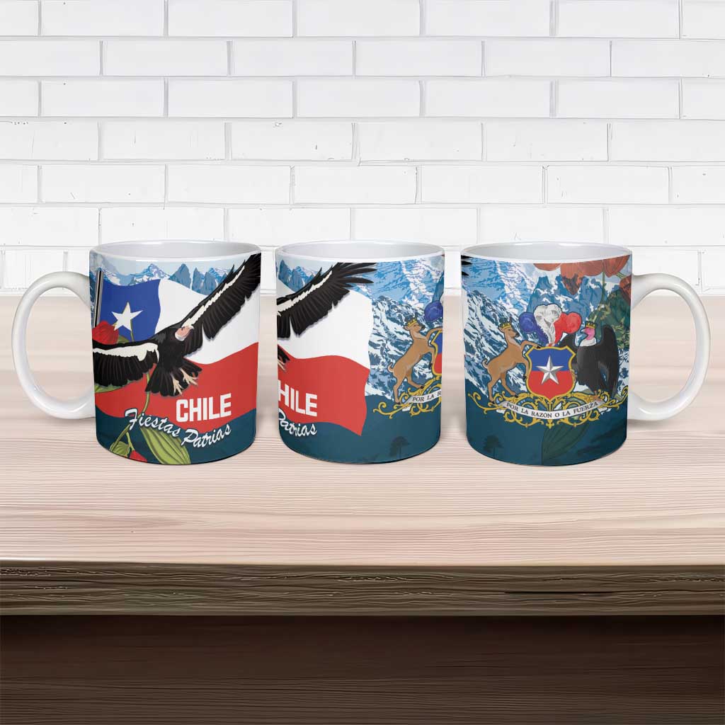 Chile Fiestas Patrias Ceramic Mug Andean Condor Andes Mountains - Wonder Print Shop